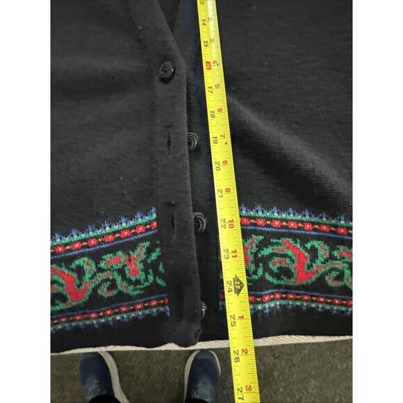 Pendleton Women’s Sweater Black Medium Cardigan Portland,OR 100% Virgin Wool USA - Picture 8 of 12